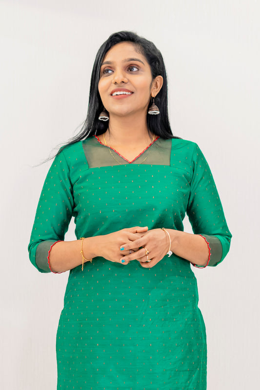 Jacinda Women's Wear Green Cotton Party Wear Set