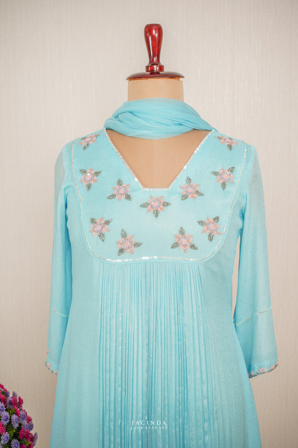 Jacinda Pastel blue  partwear set