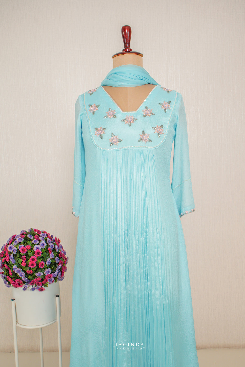 Jacinda Pastel blue  partwear set
