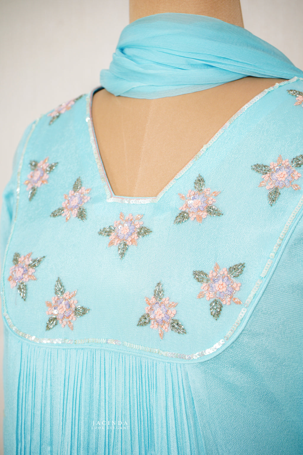 Jacinda Pastel blue  partwear set