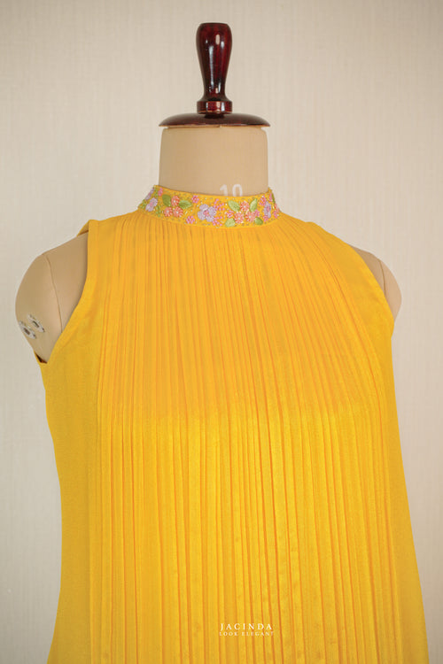 High Neck Collar Aline Dress