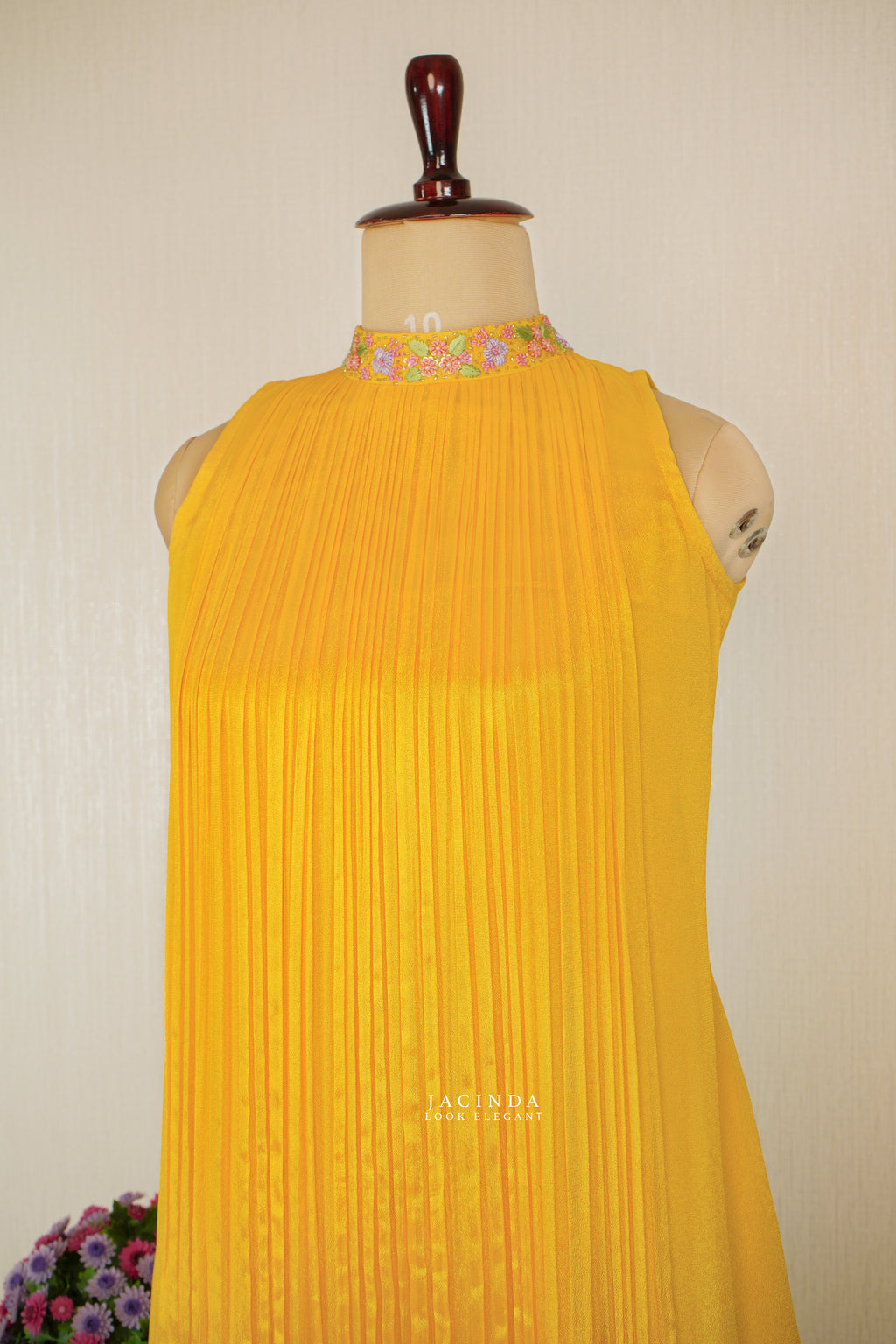 High Neck Collar Aline Dress