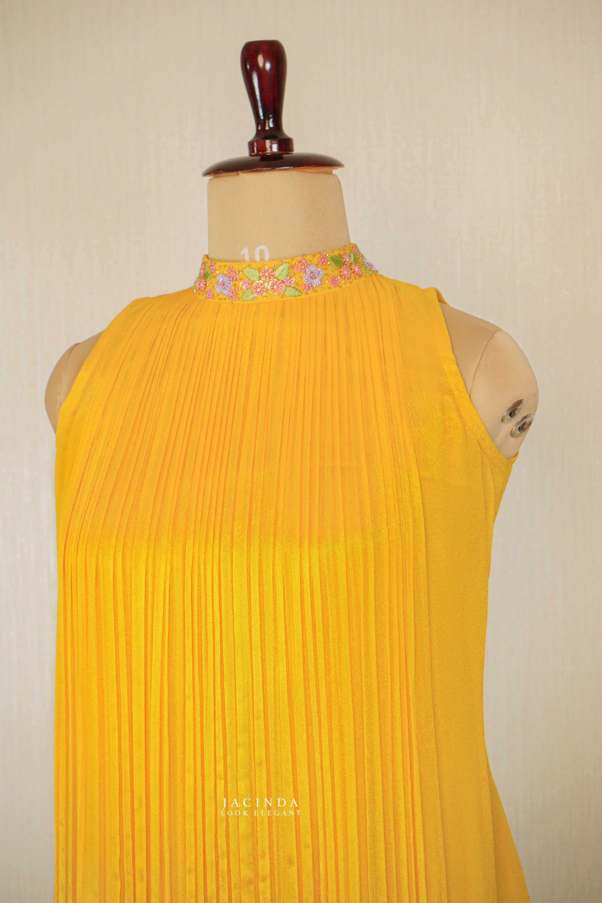 High Neck Collar Aline Dress