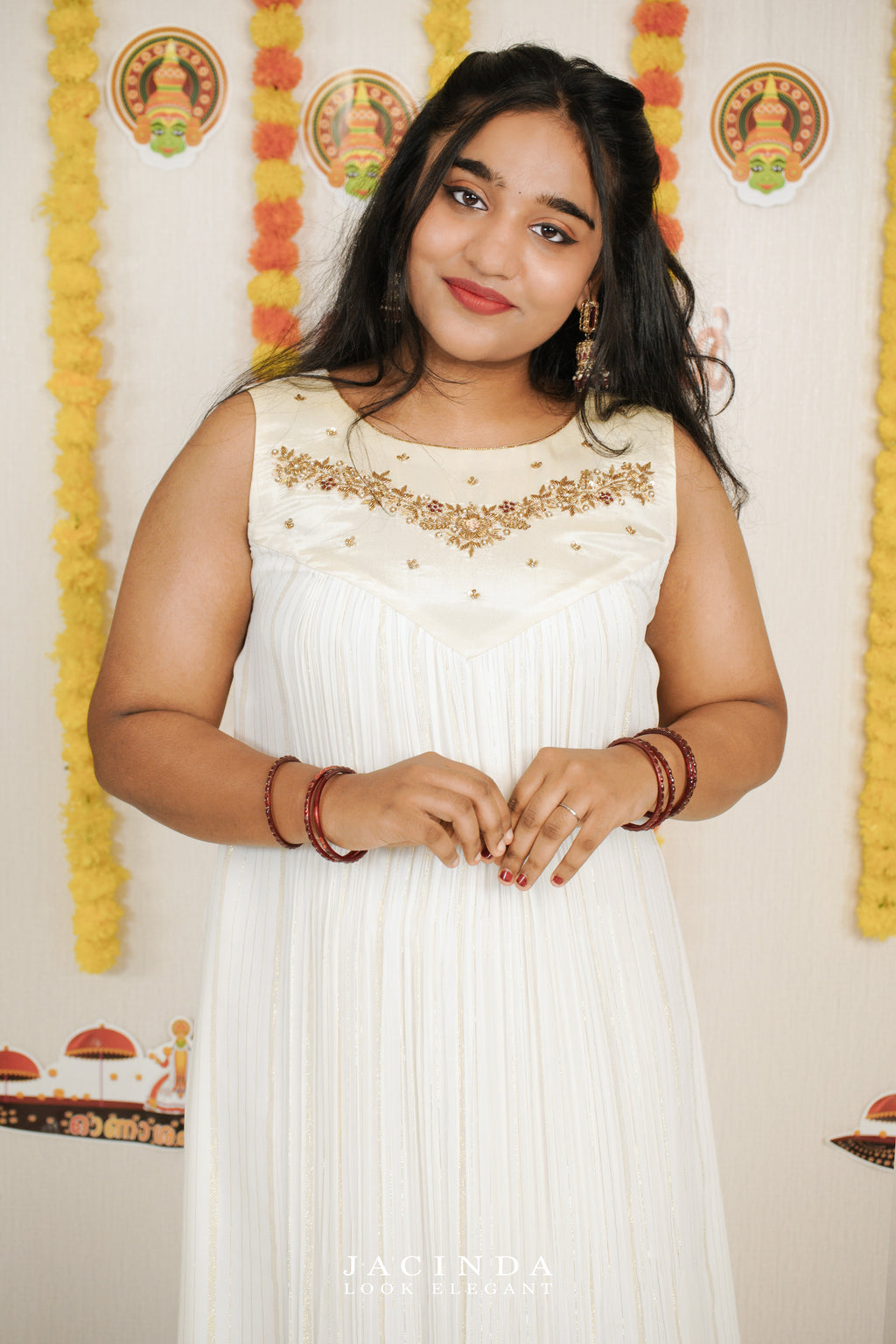 Buy Onam Women Embroidery Dress