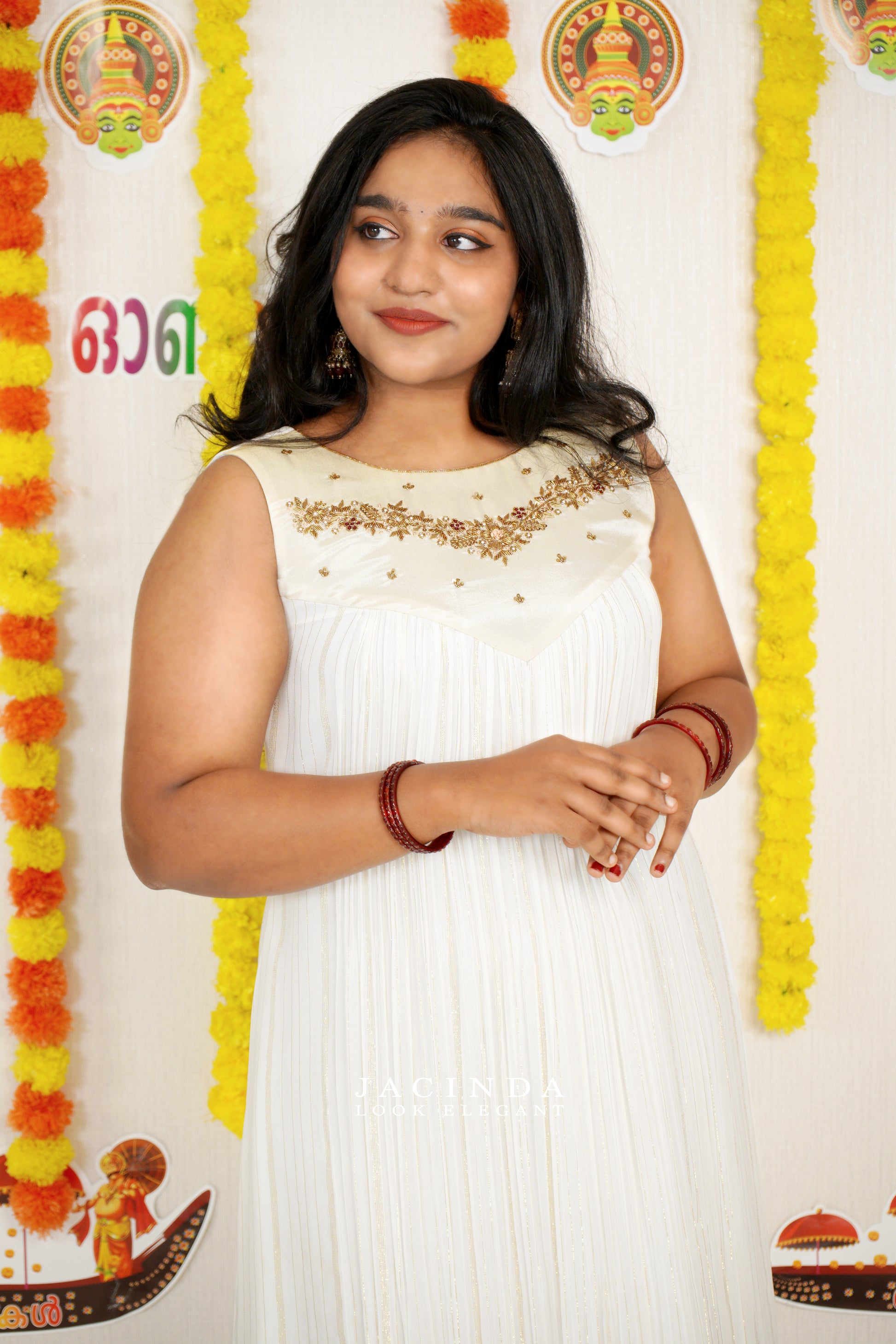 Buy Onam Women Embroidery Dress