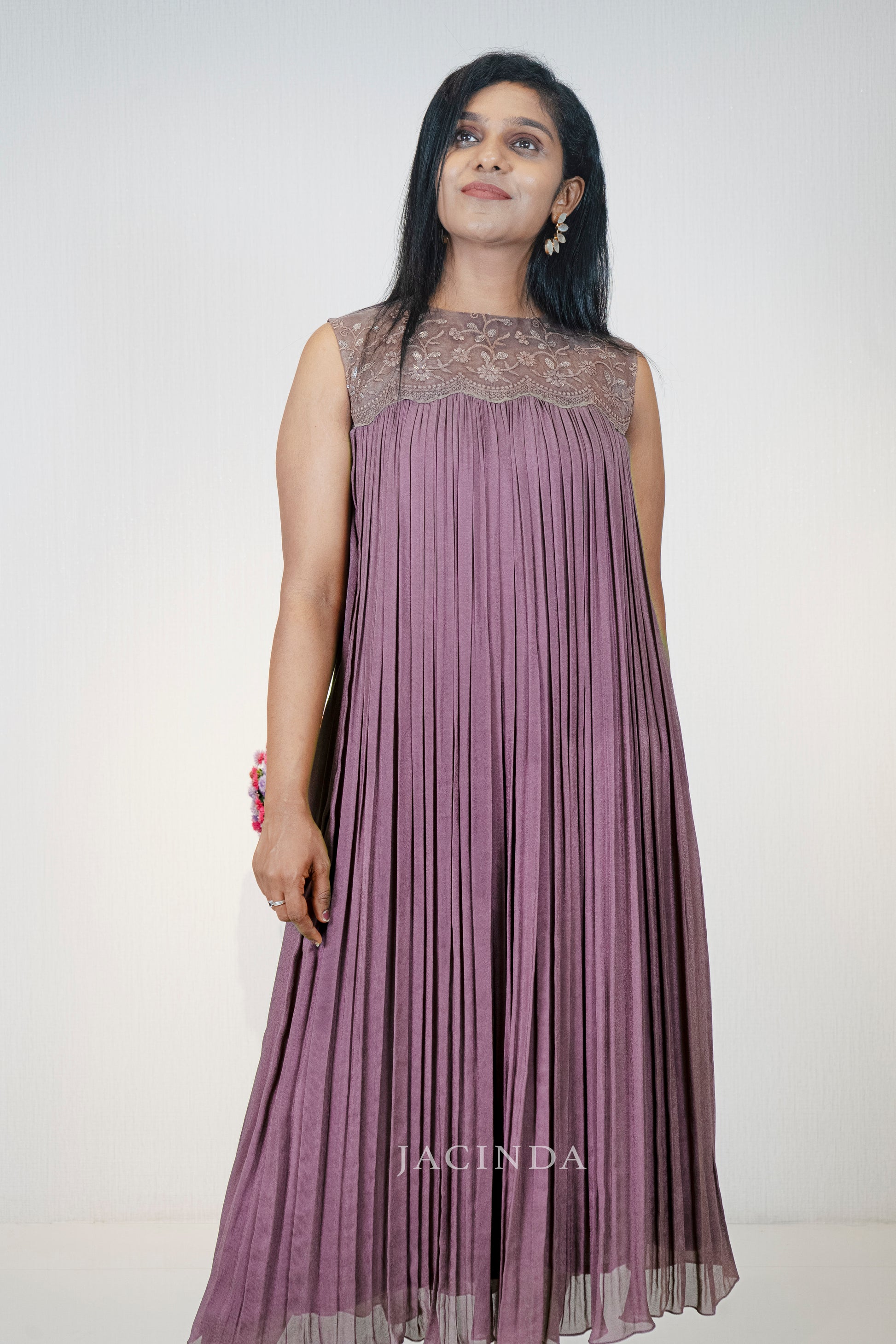 Buy Jacinda Georgette Dress Mauve