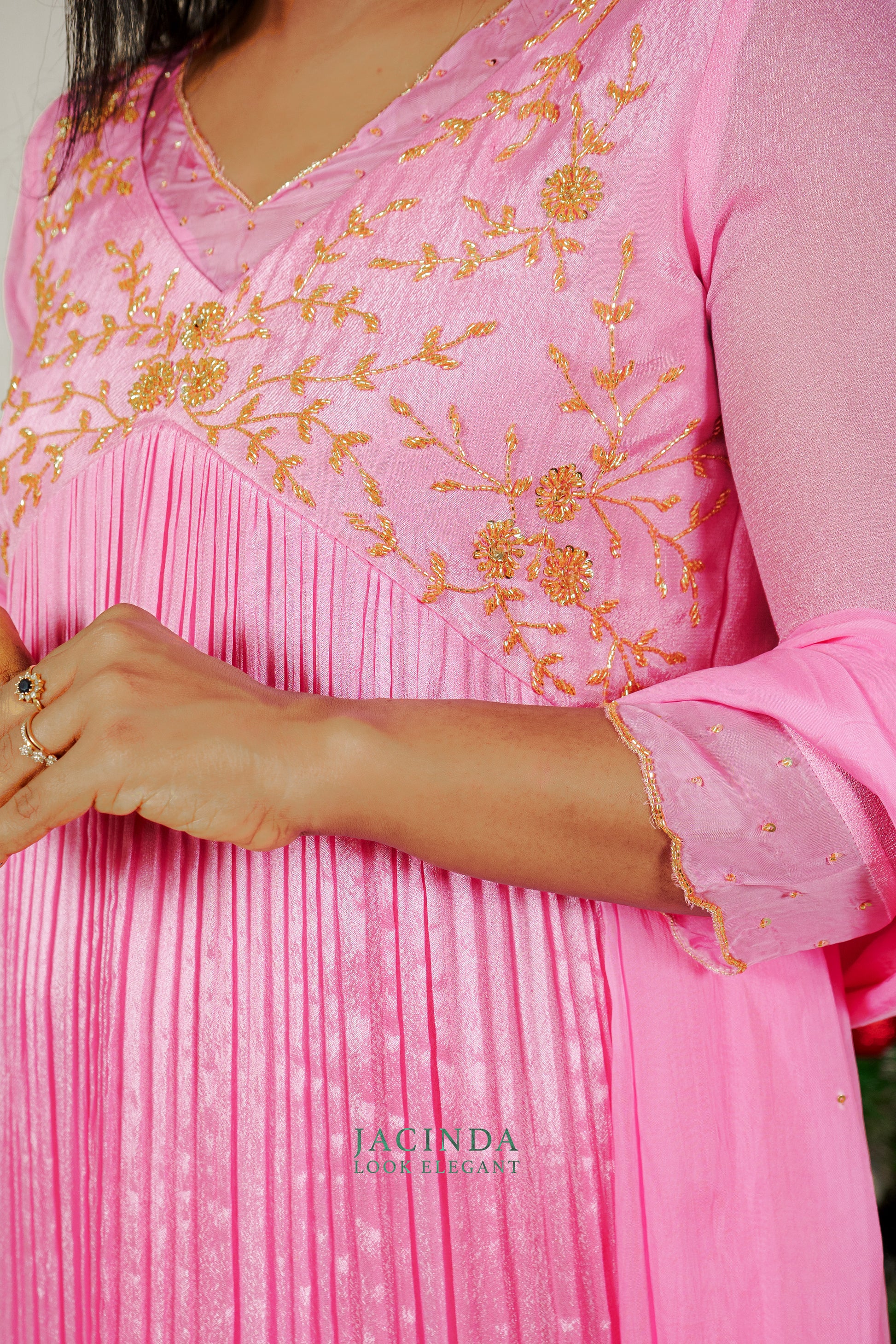 Pink Georgette part wear Set