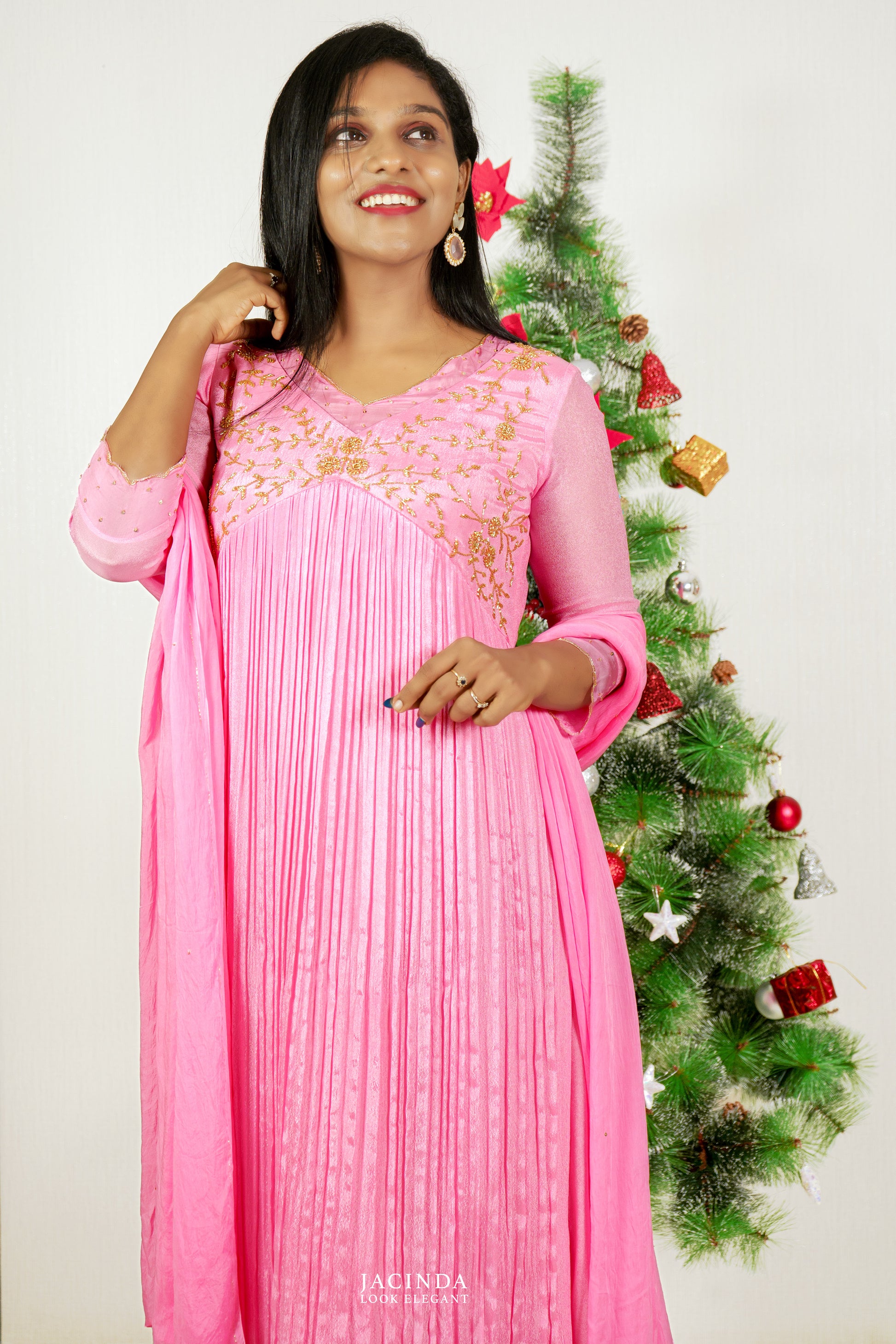 Pink Georgette part wear Set