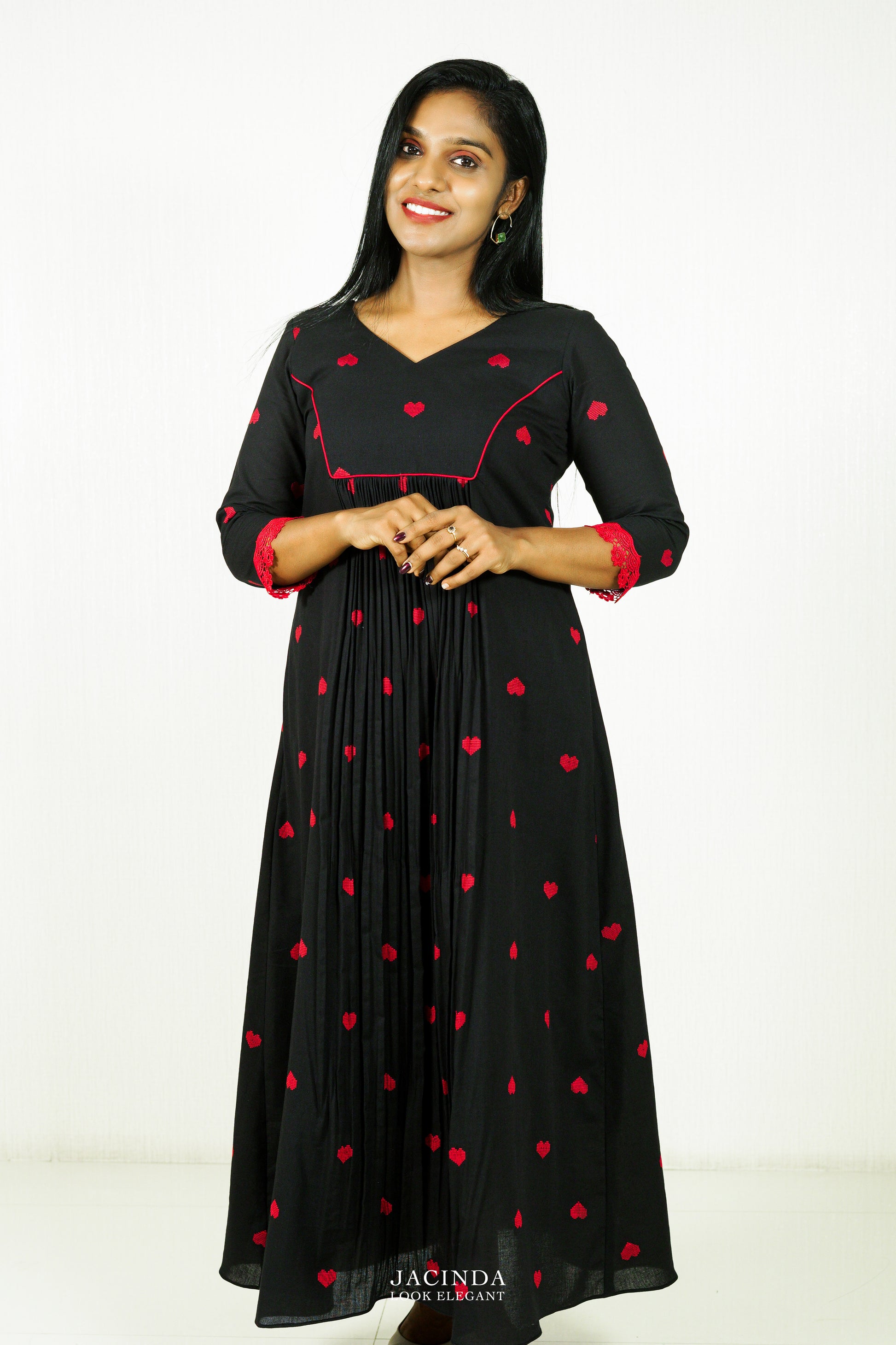 Buy Jacinda Red Heart Black Kurti