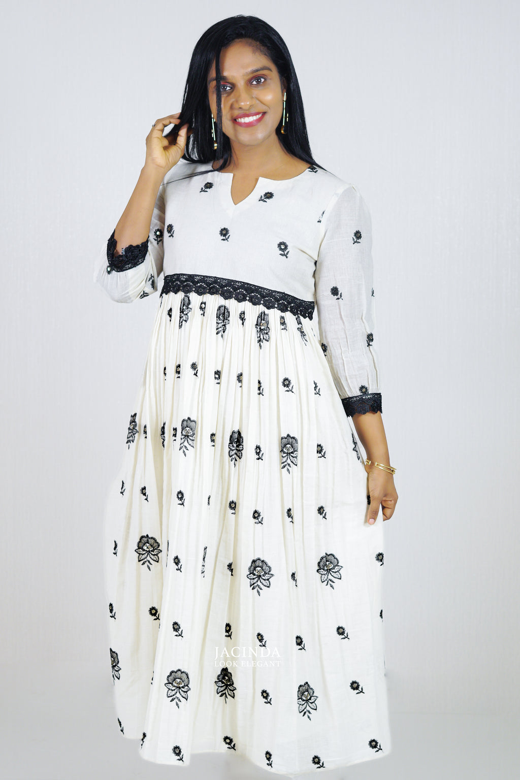 Kora Cotton White Maxi Dress