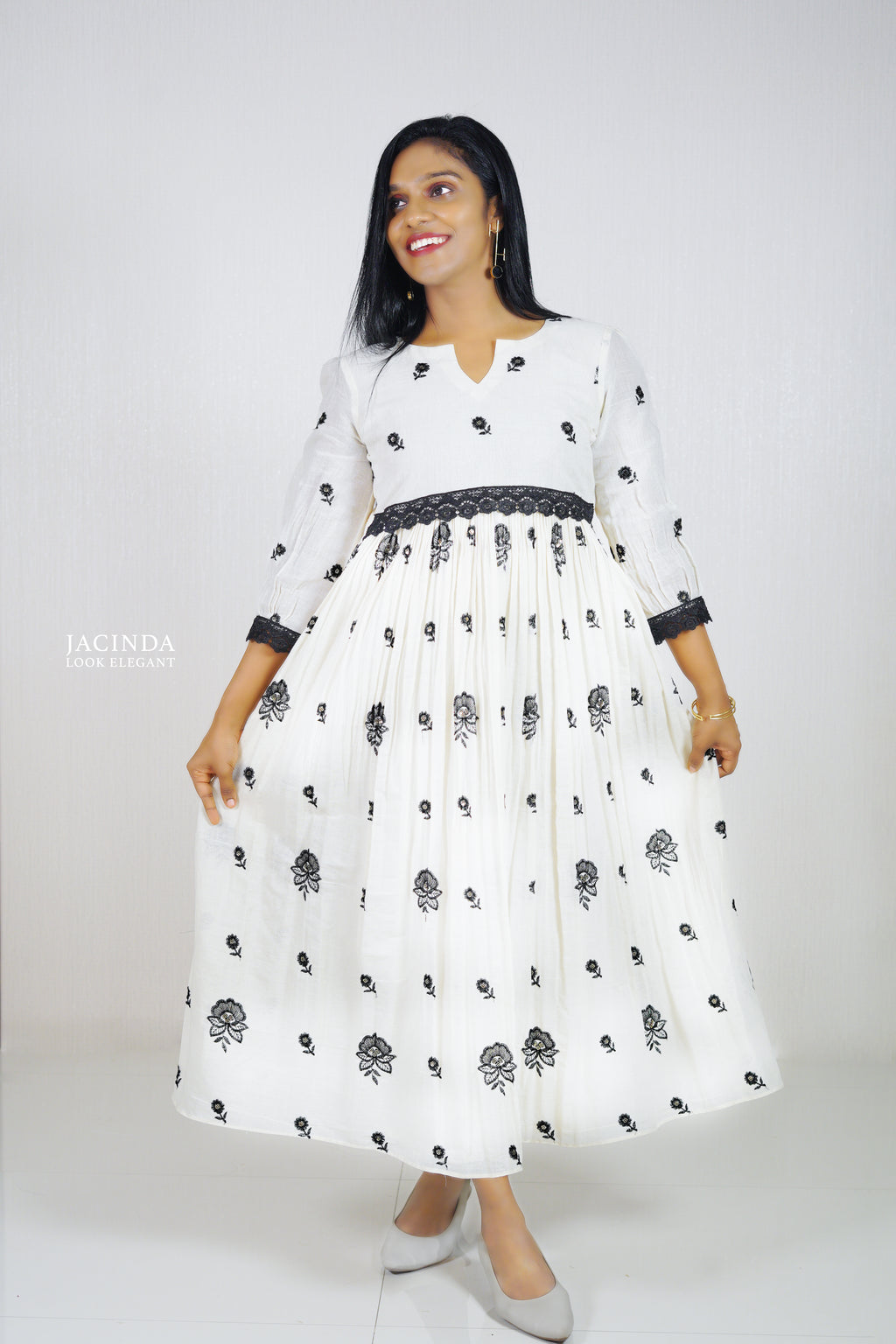 Kora Cotton White Maxi Dress