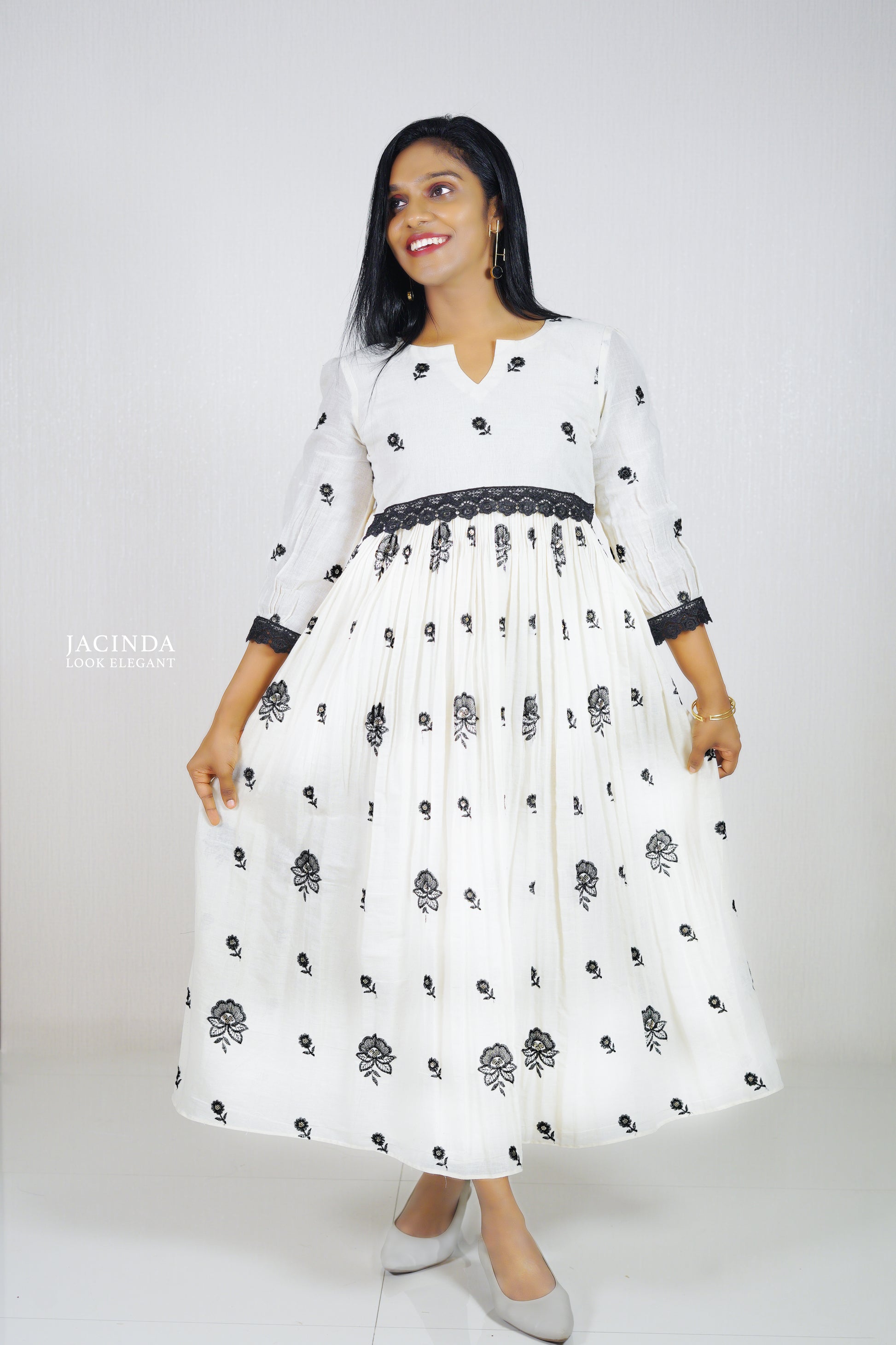 Kora Cotton White Maxi Dress