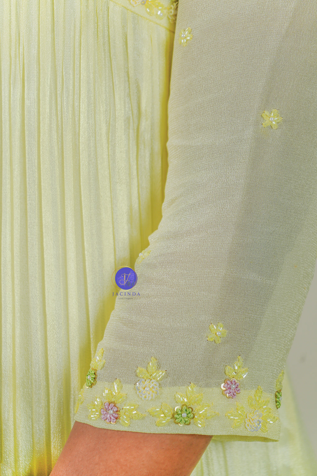 pastel Yellow Jacinda Aline Party Wear Dress