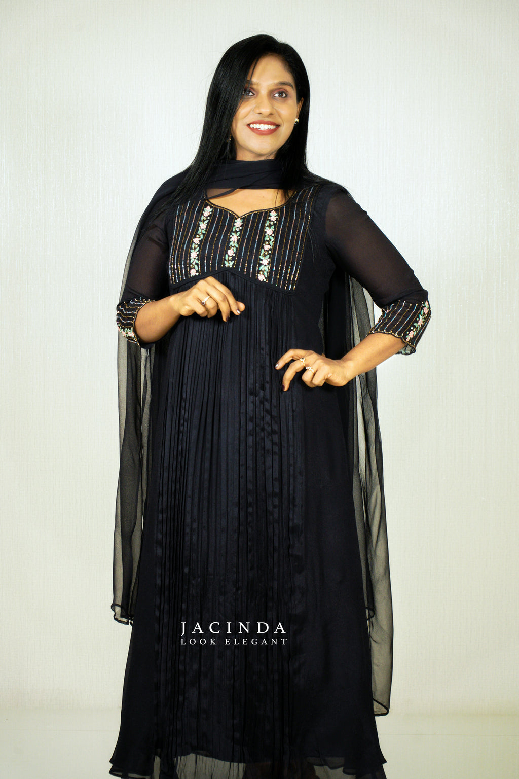 Elegant Dark Blue Party Wear Set