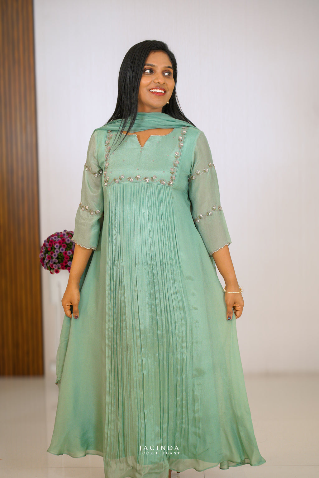 Turquoise  Green Party Wear Set