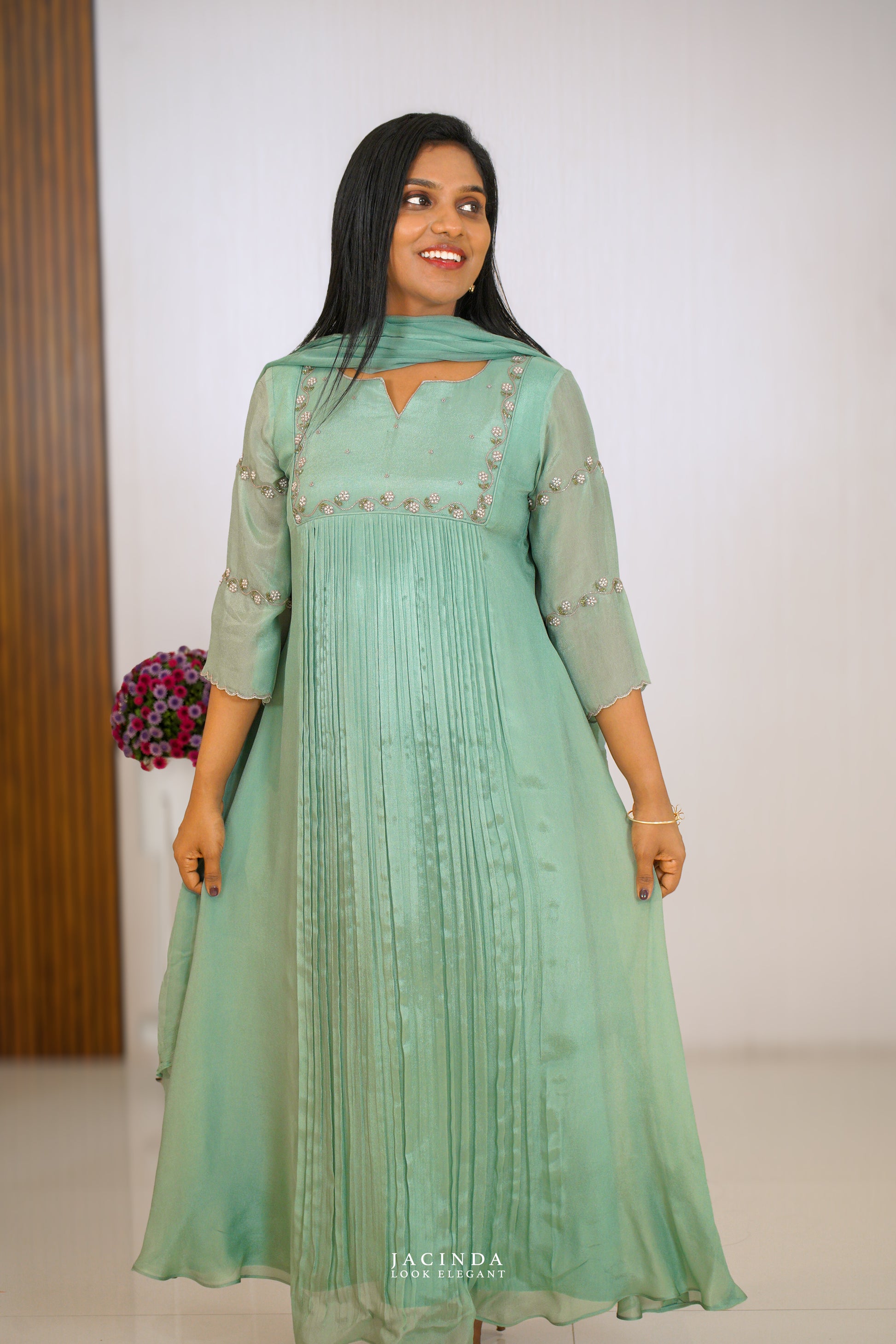 Turquoise  Green Party Wear Set