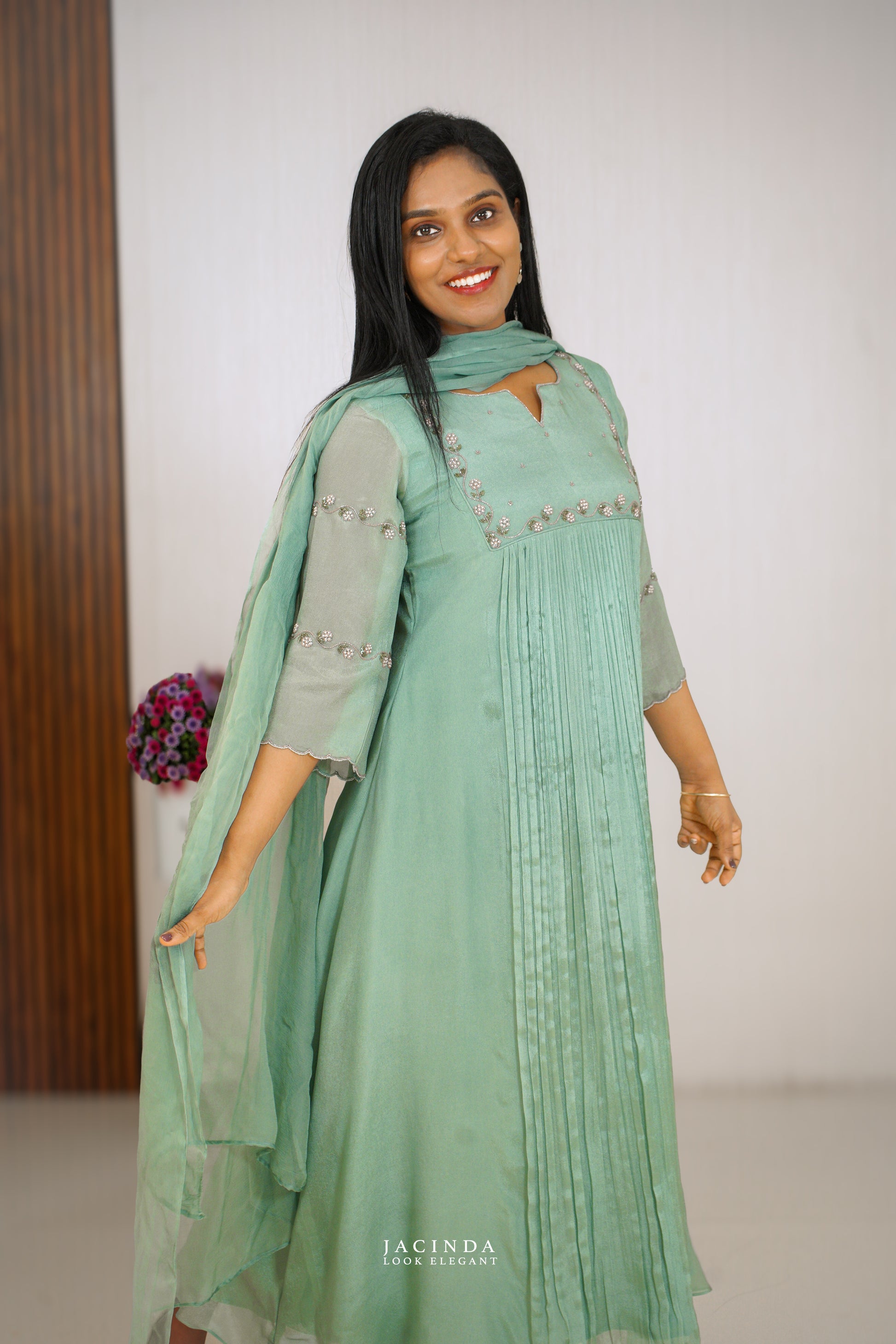 Turquoise  Green Party Wear Set