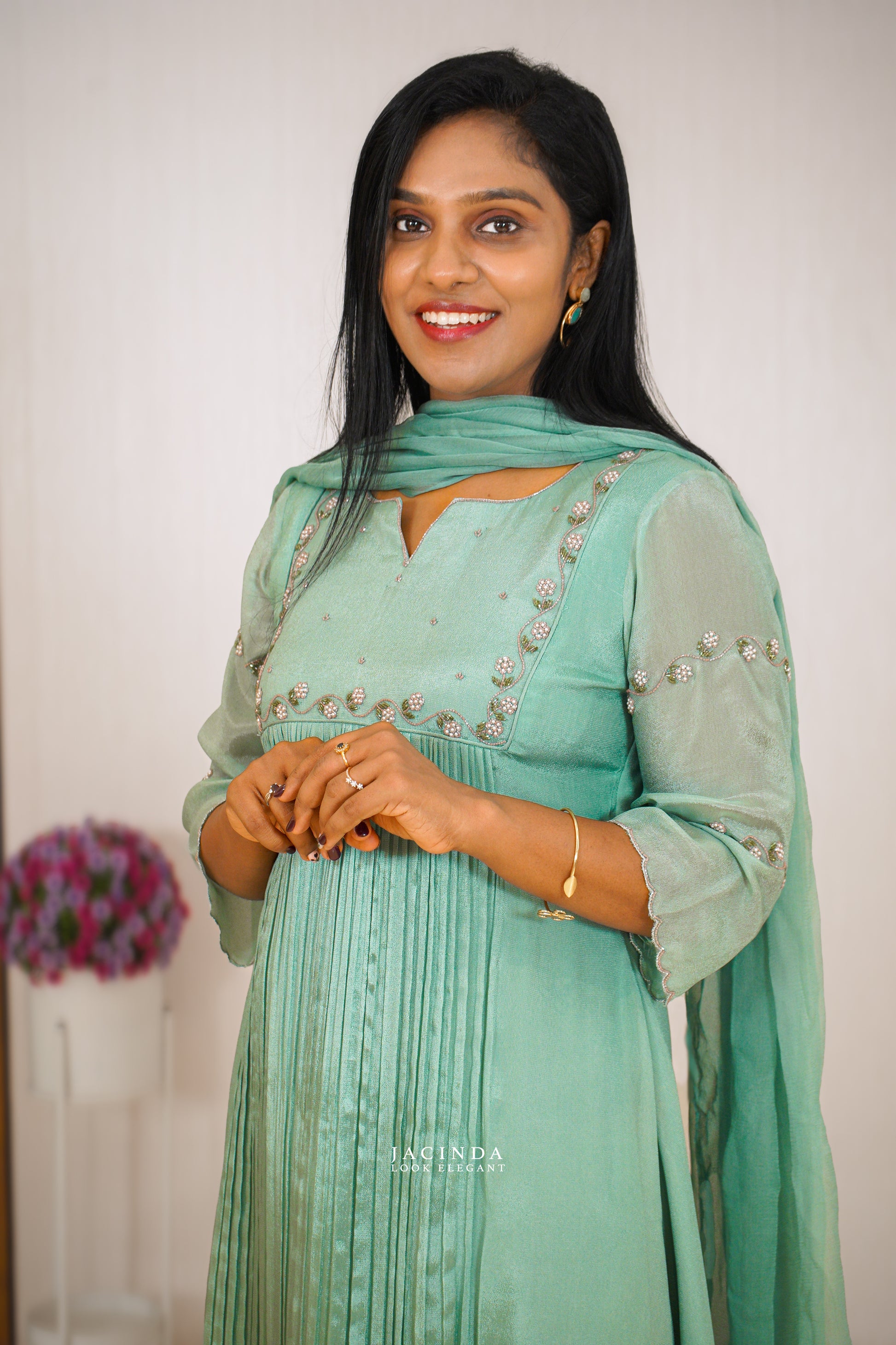Turquoise  Green Party Wear Set