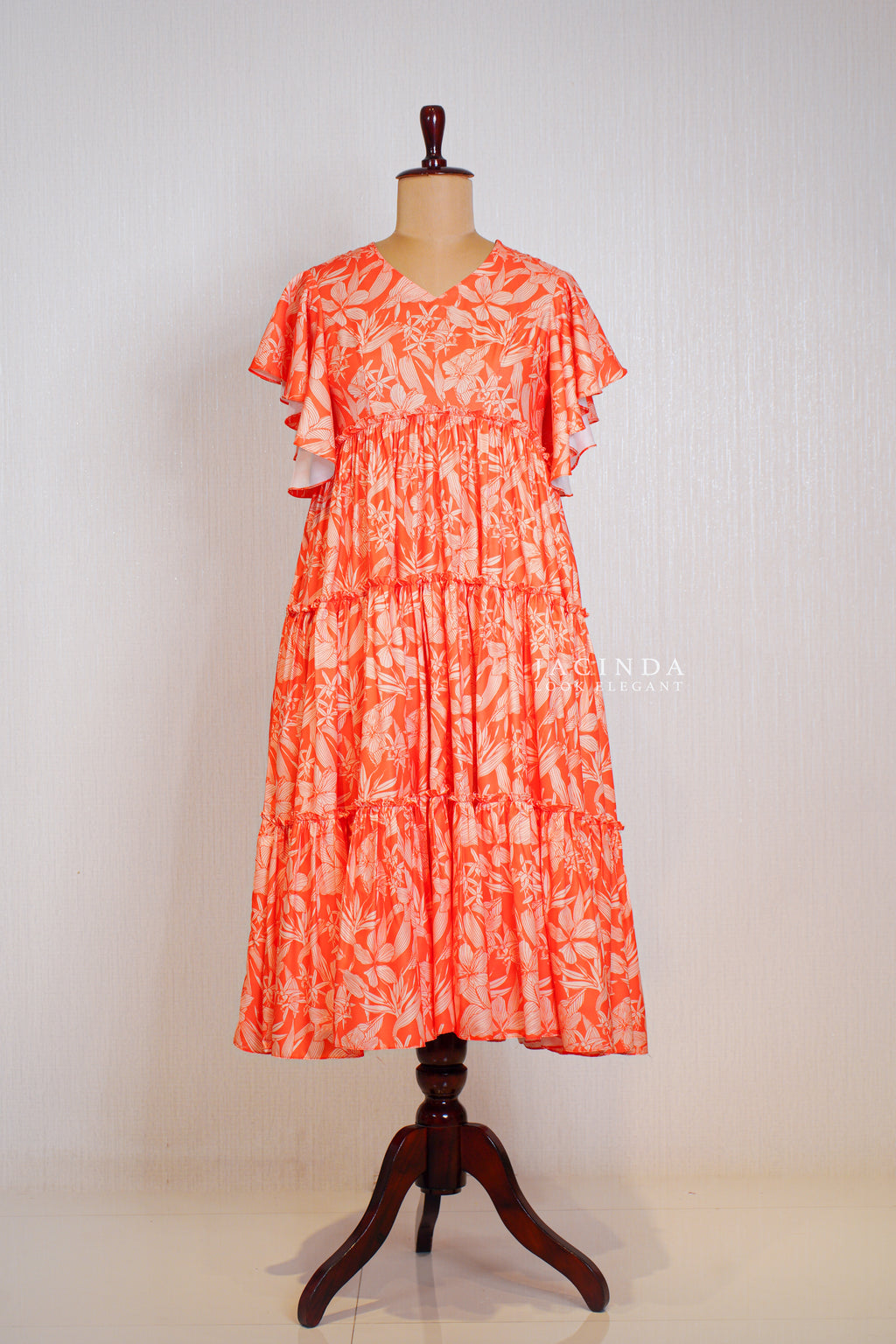 Stylish Printed Rayon Tier Dress