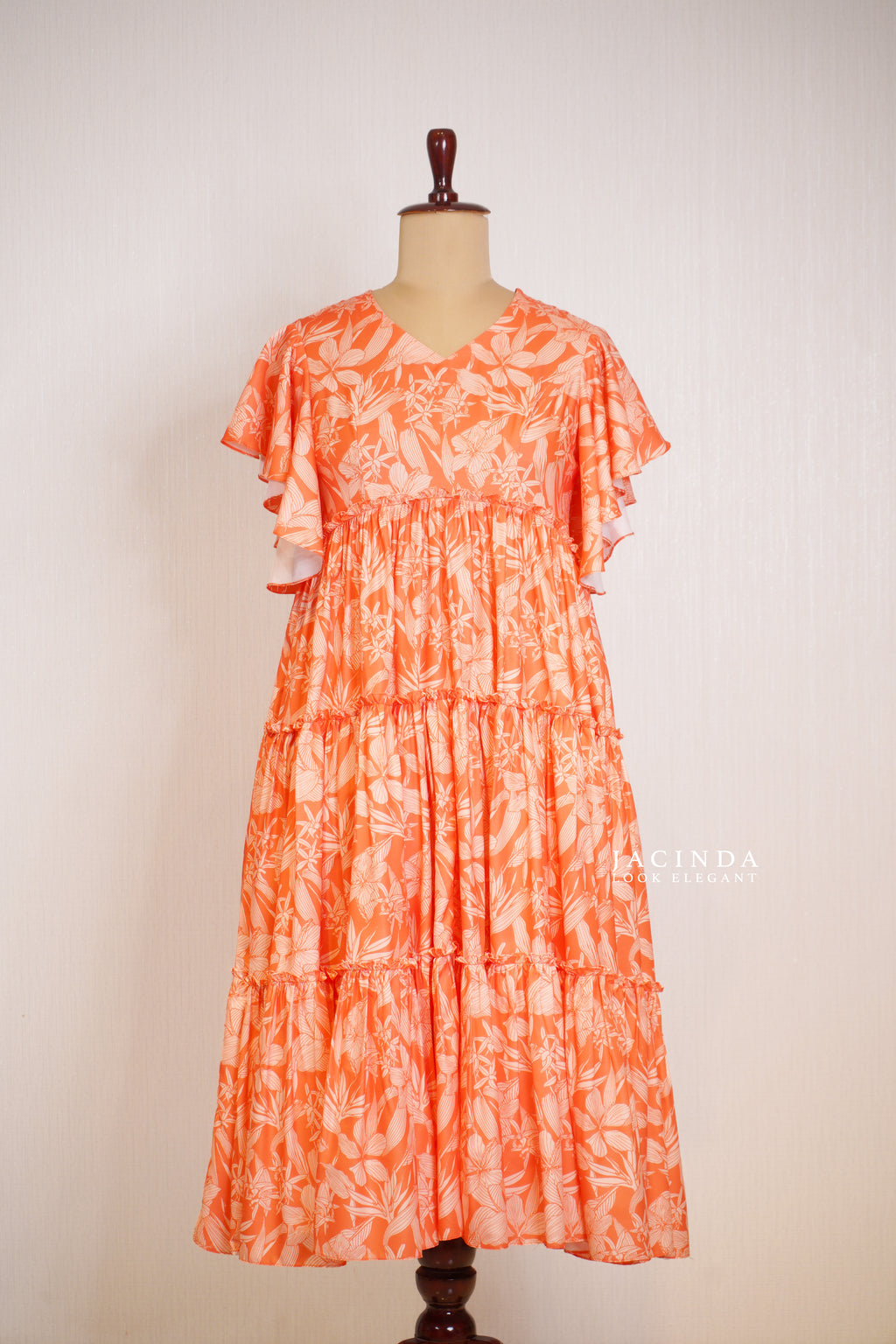 Stylish Printed Rayon Tier Dress