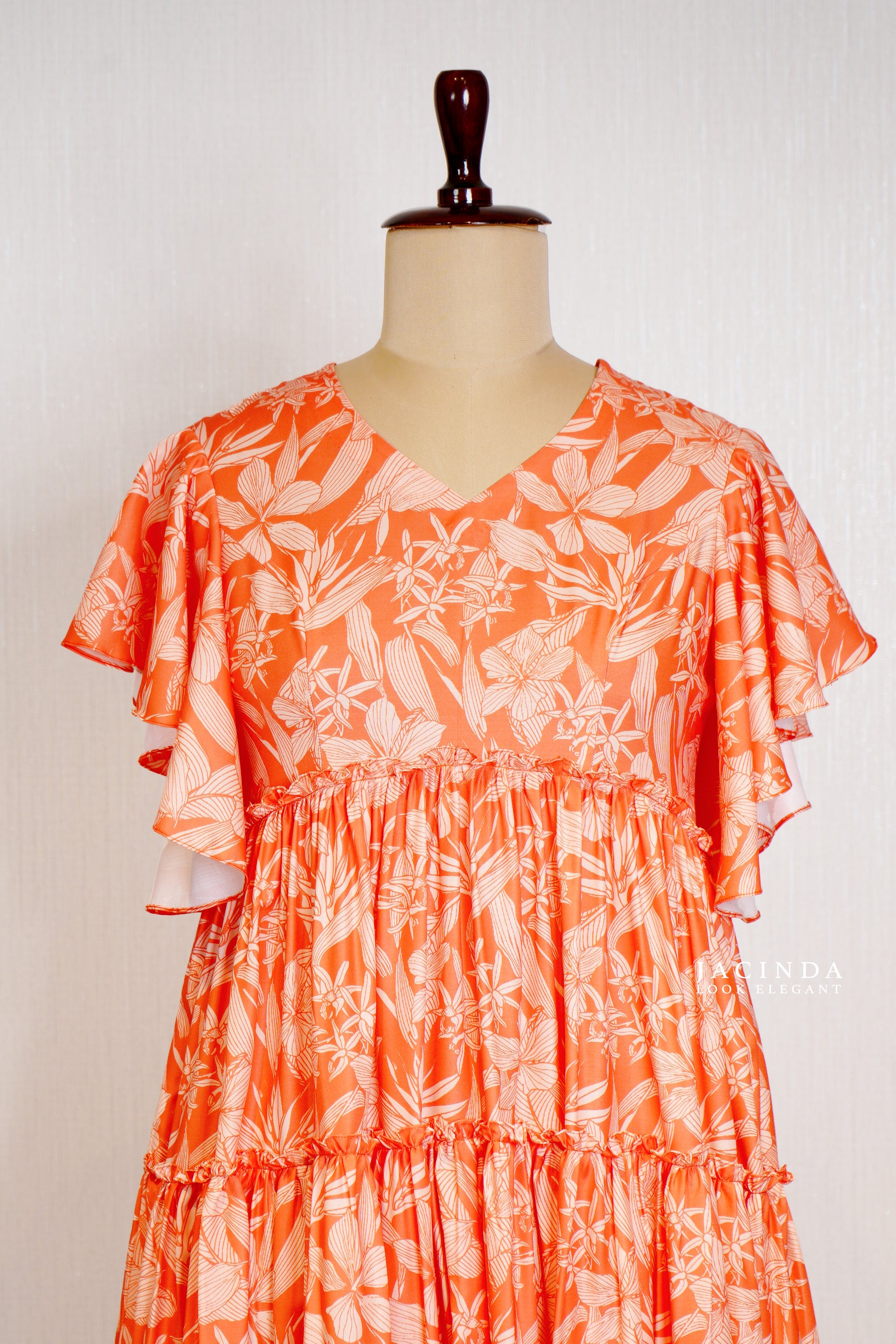 Stylish Printed Rayon Tier Dress