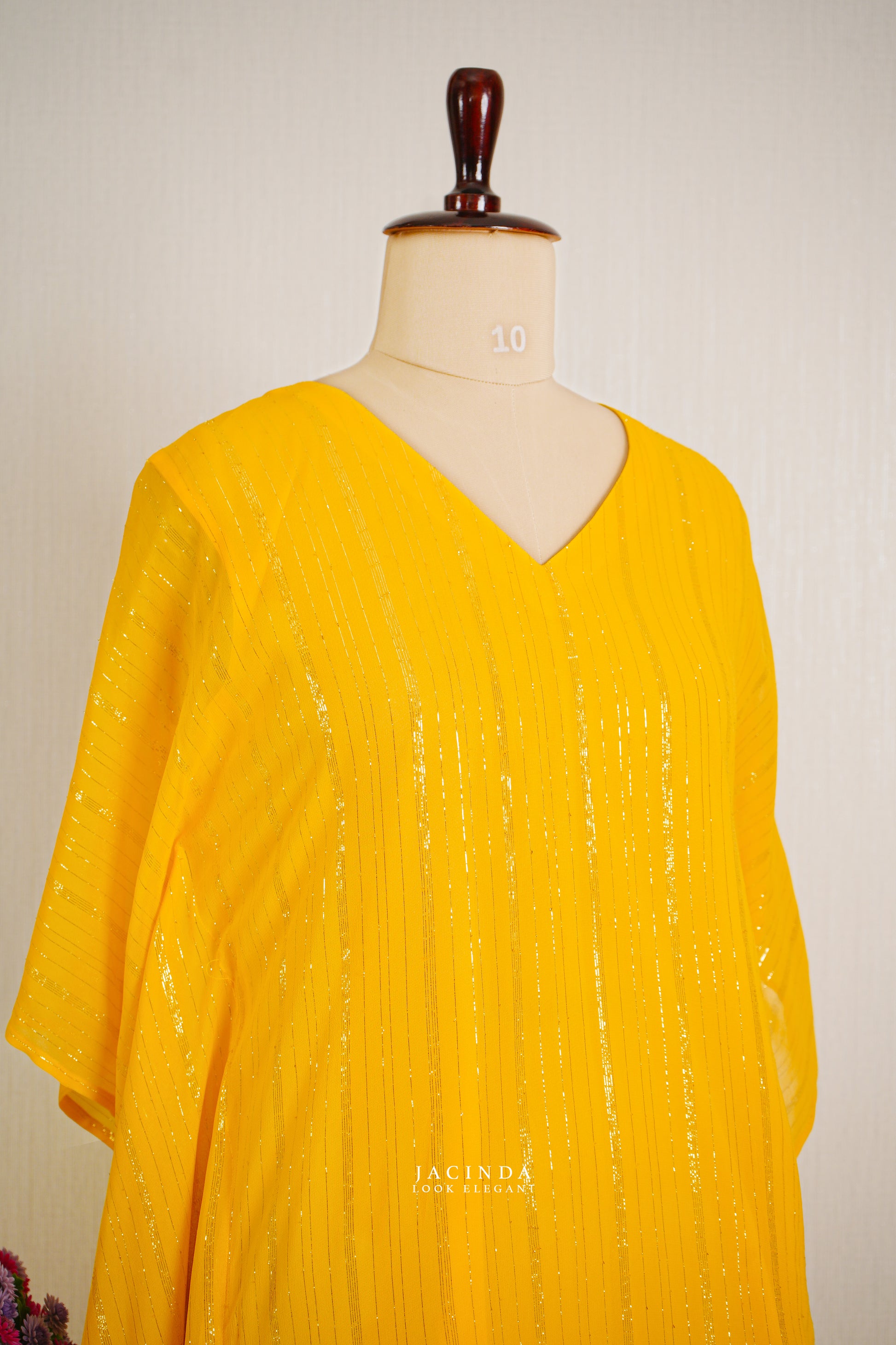 Mustard Yellow Kaftal Lurrex