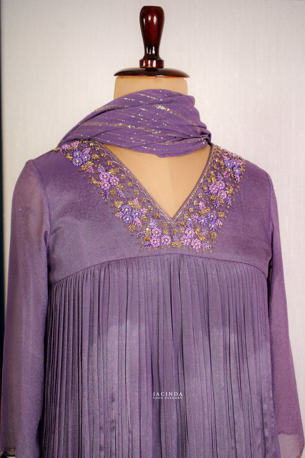Light Purple Georgette Aline Dress