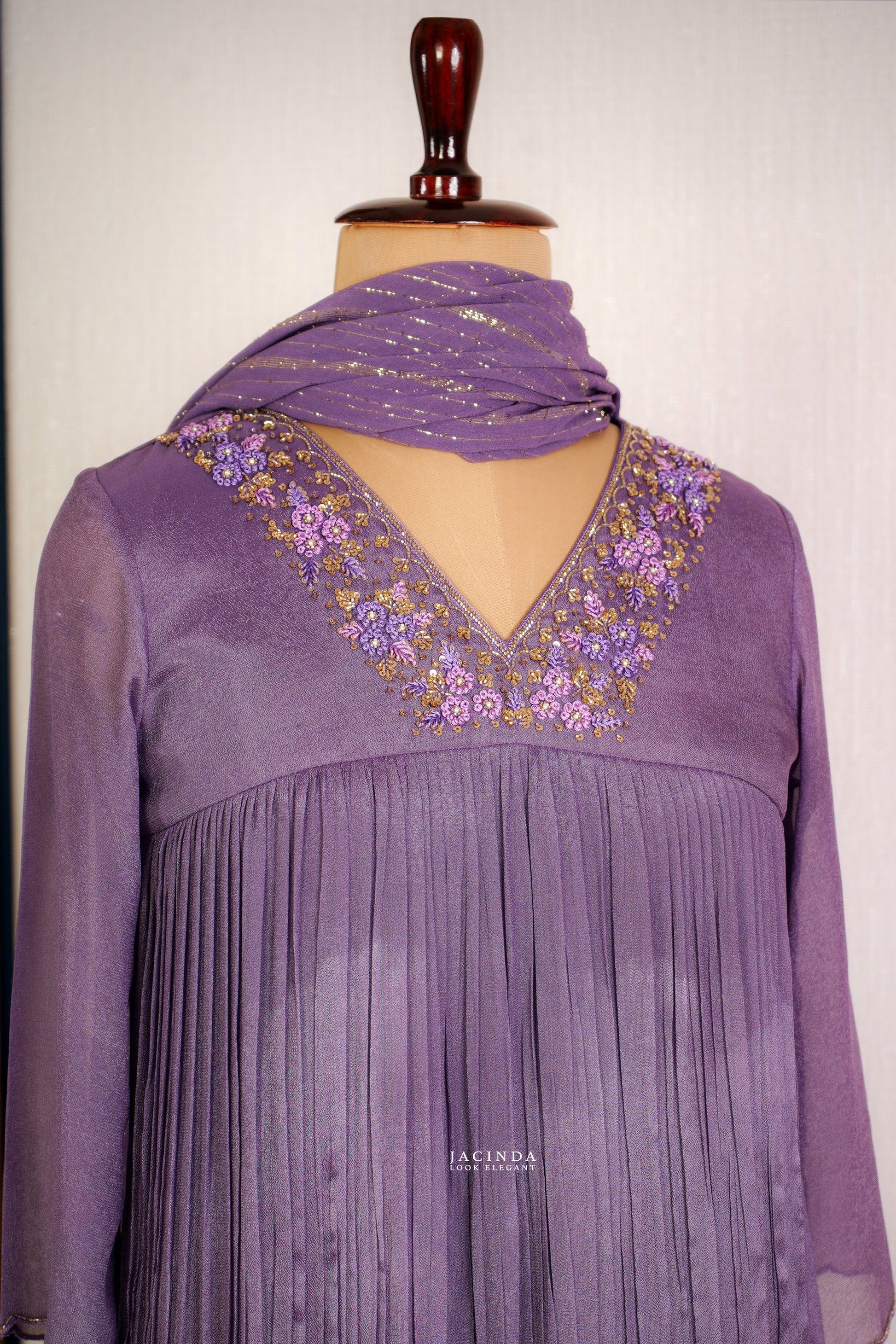 Light Purple Georgette Aline Dress