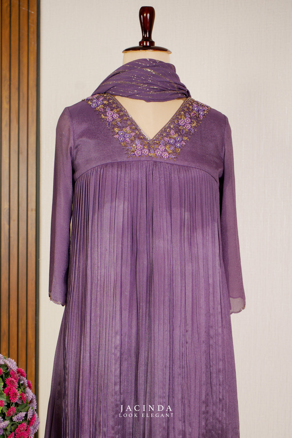 Light Purple Georgette Aline Dress