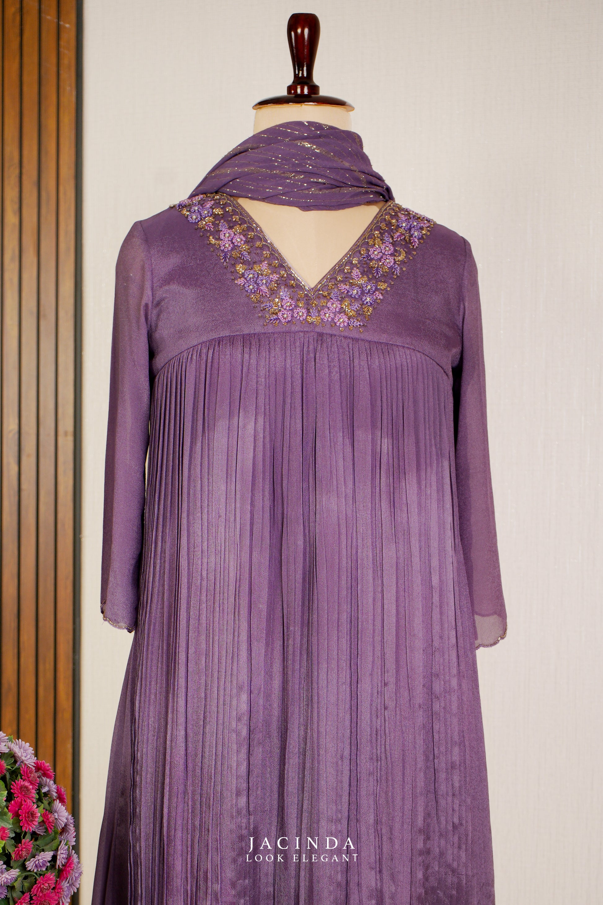 Light Purple Georgette Aline Dress