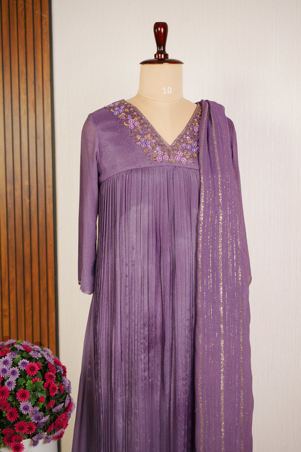 Light Purple Georgette Aline Dress