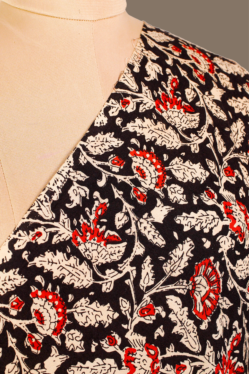 Black Kalamkari Print Fabrics