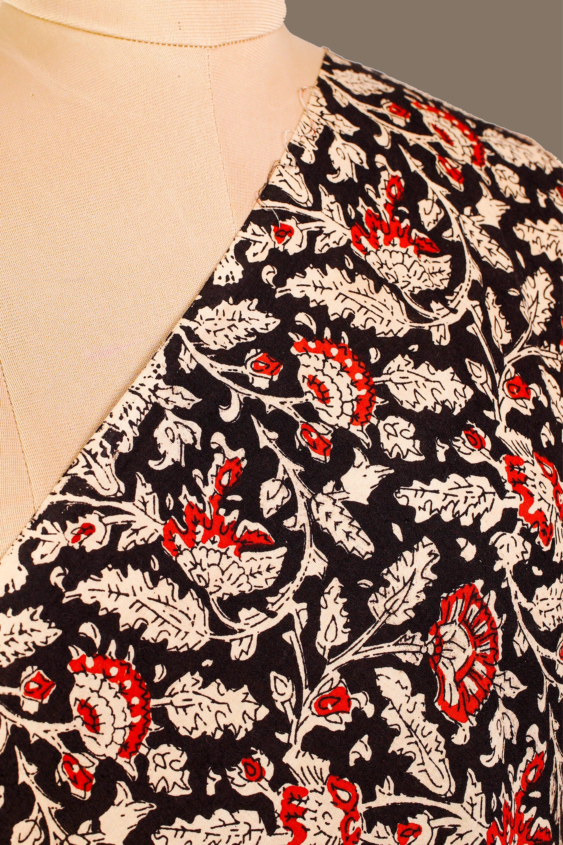 Black Kalamkari Print Fabrics
