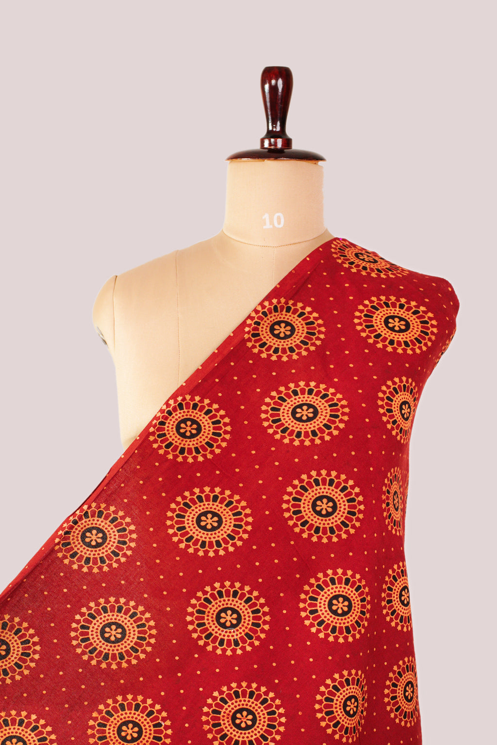 Red Ajrakh Print Cotton fabrics