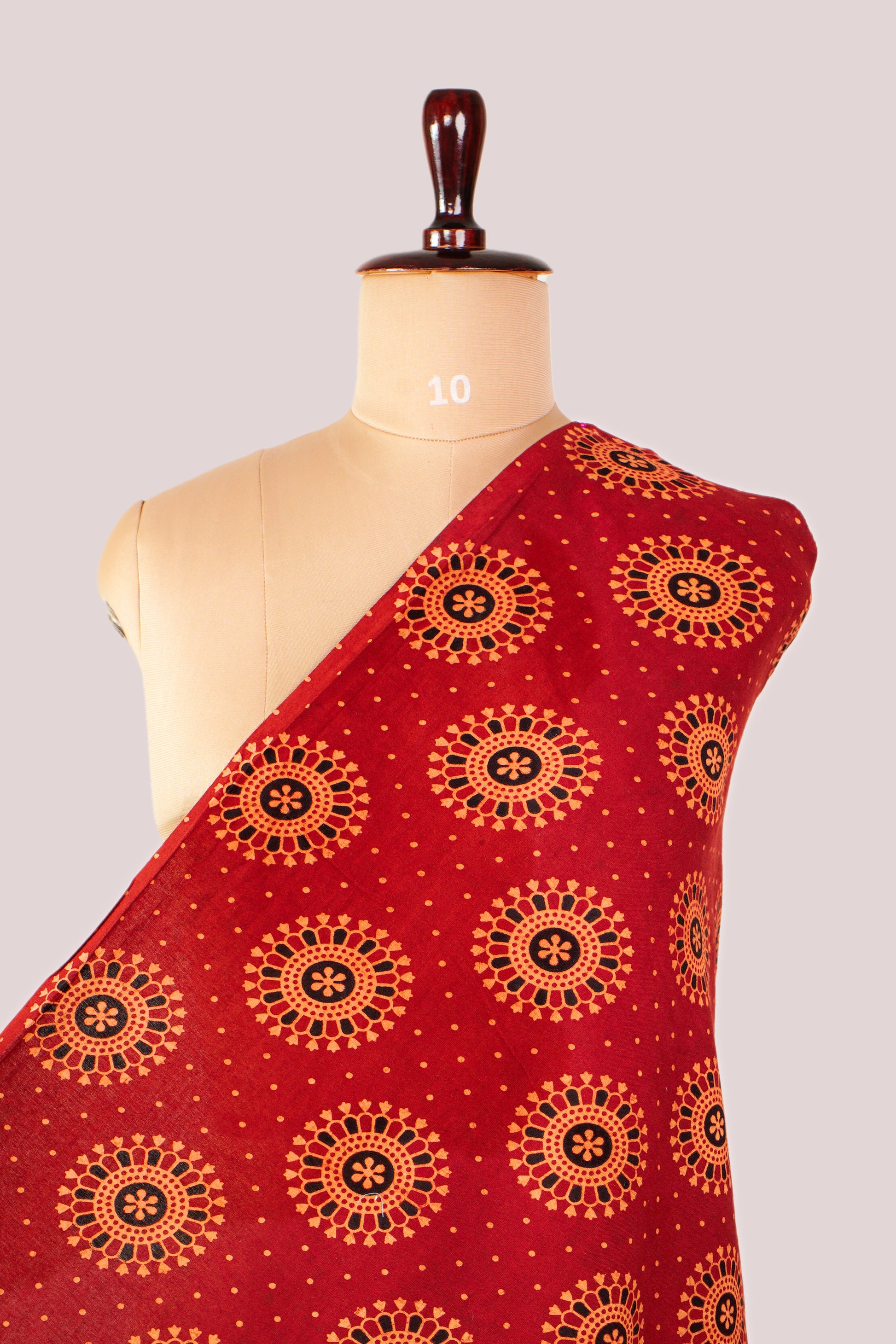 Red Ajrakh Print Cotton fabrics