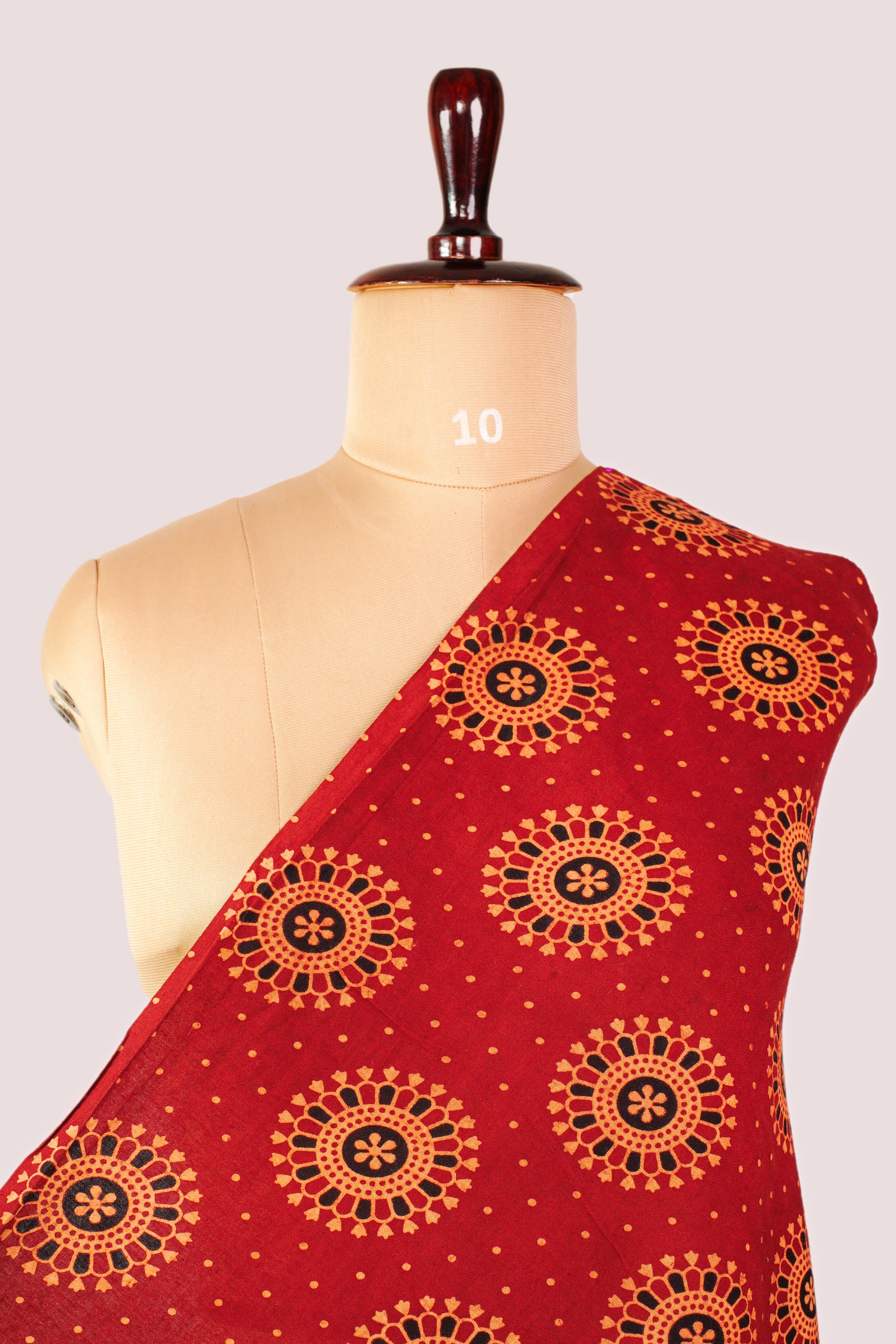 Red Ajrakh Print Cotton fabrics