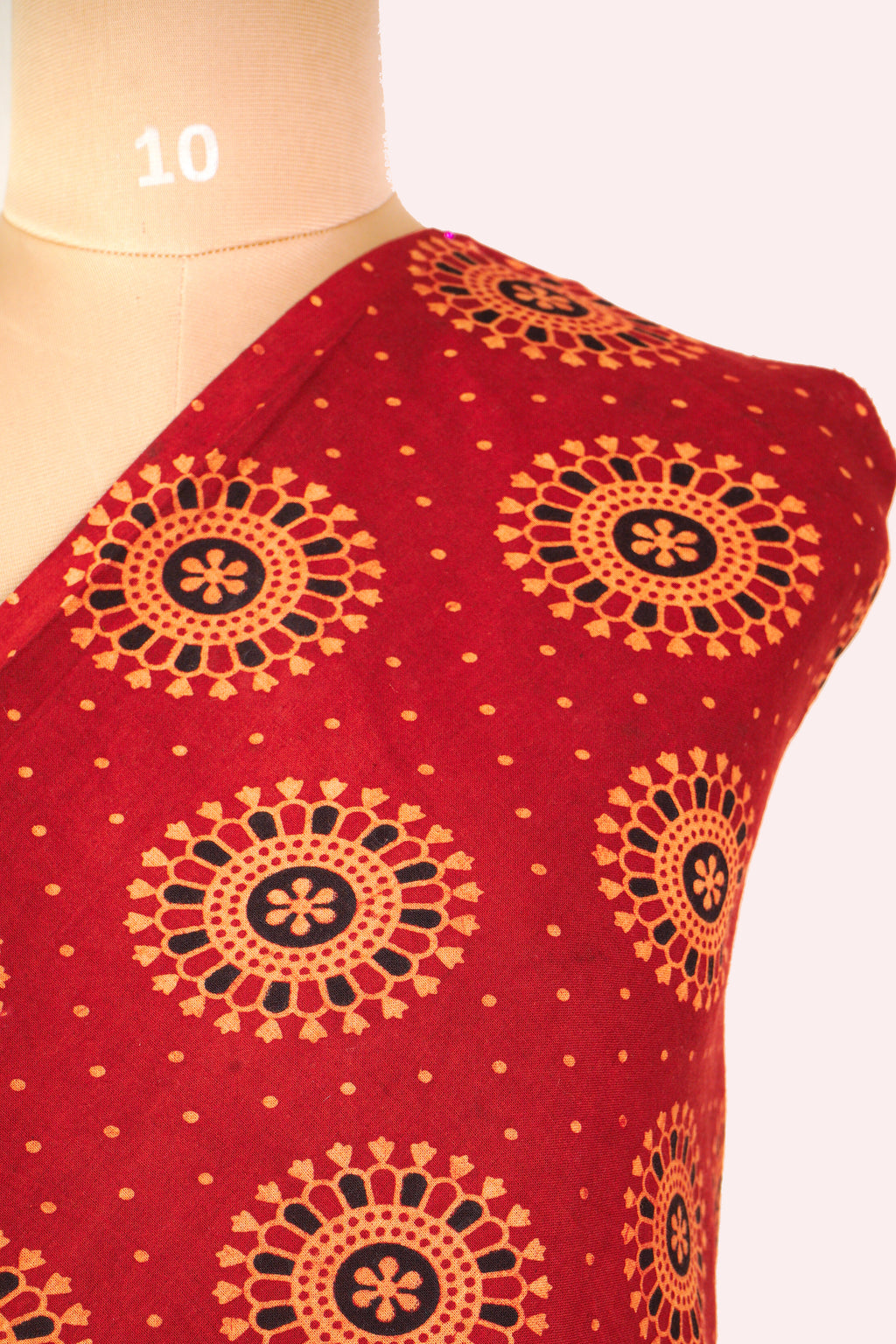 Red Ajrakh Print Cotton fabrics