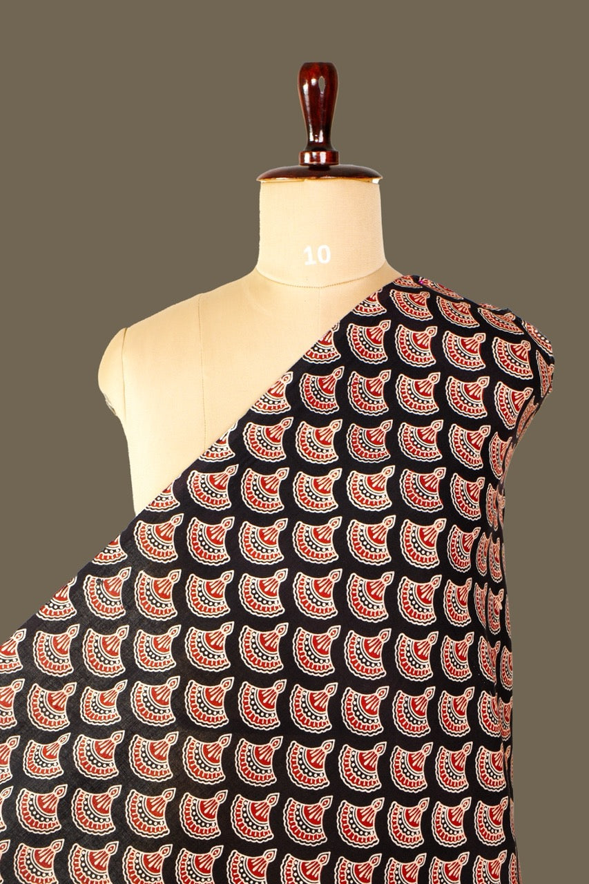 Black Ajrakh print Fabrics