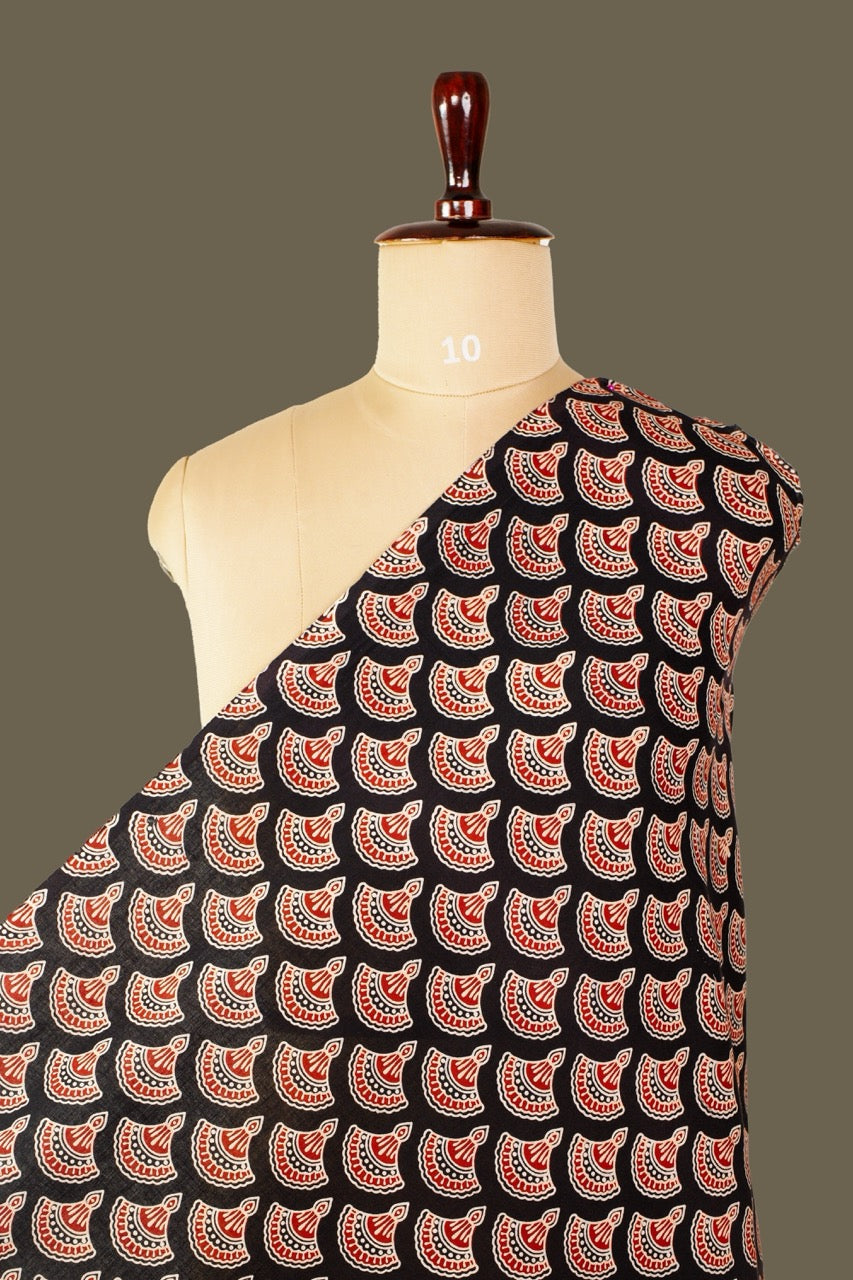 Black Ajrakh print Fabrics