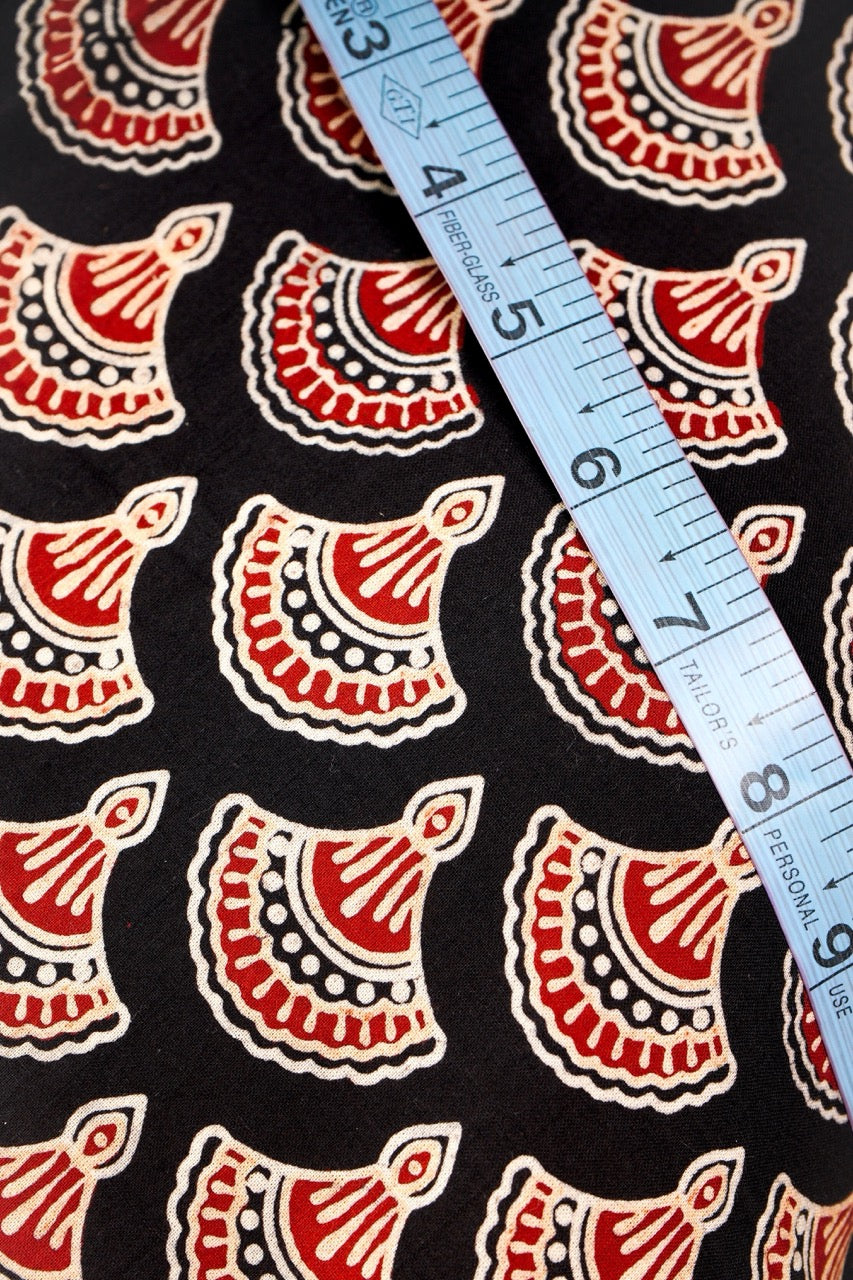 Black Ajrakh print Fabrics
