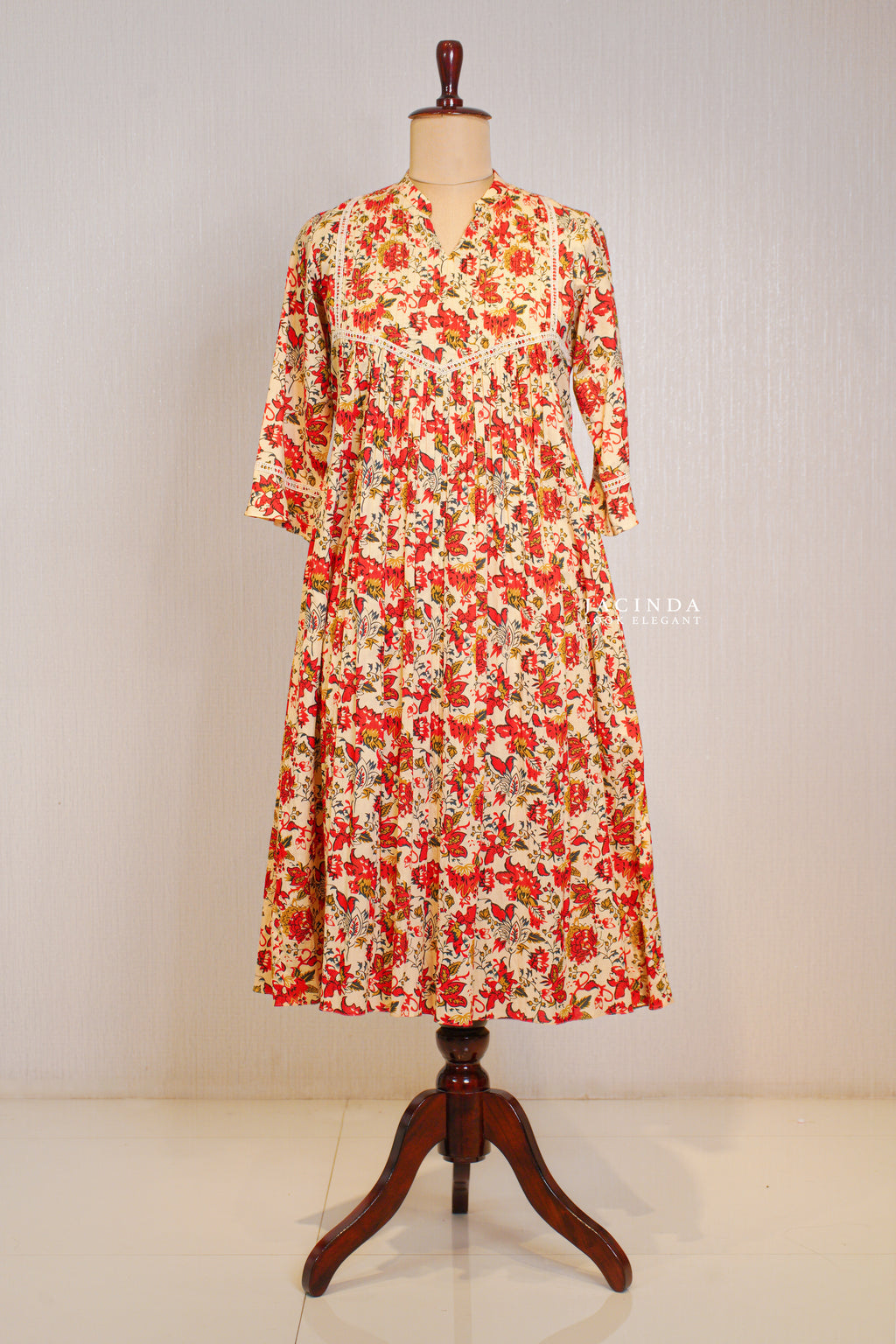 Jacinda JAIPUR PRINT Ethnic Kurti Dress in vibrant colors, perfect Midi-Maxi style for casual occasions