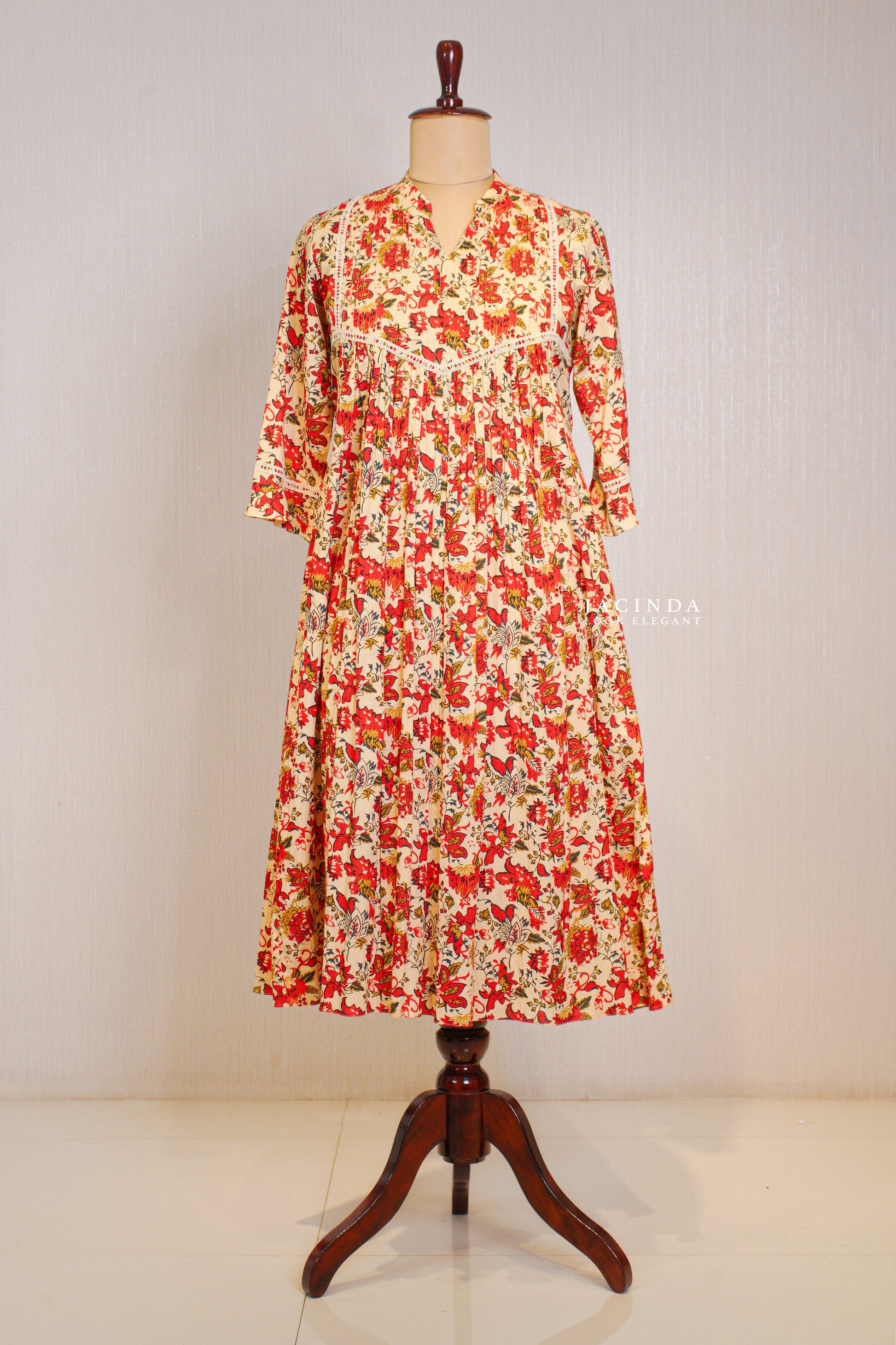 Jacinda JAIPUR PRINT Ethnic Kurti Dress in vibrant colors, perfect Midi-Maxi style for casual occasions