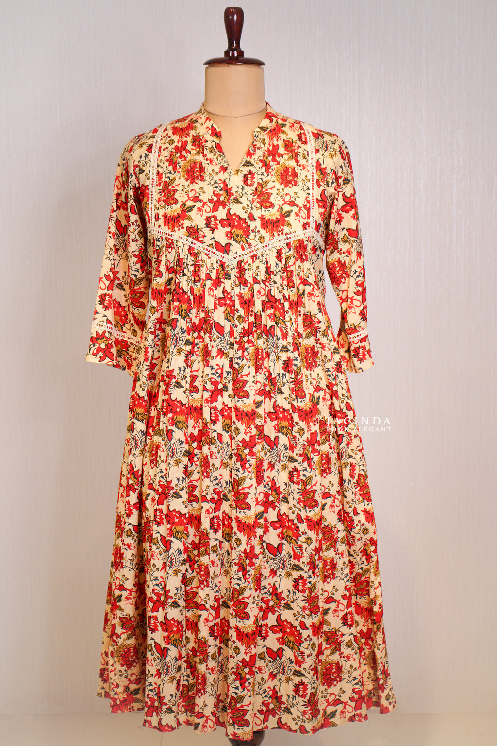 Jacinda JAIPUR PRINT Ethnic Kurti Dress featuring floral patterns, perfect for casual outings.